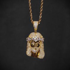 Jesus piece - Gold Dealers Streetwear Iced Out Jewelry With Cubic Zirconia, Streetwear Iced Out Cubic Zirconia Jewelry, Iced Out Cubic Zirconia Jewelry For Streetwear, Iced Out Pendant Jewelry For Streetwear, Iced Out Pendant For Streetwear, Streetwear Diamond Necklace With Bling, Diamond Cuban Link Necklace For Streetwear, Cuban Link Diamond Necklace For Streetwear, Iced Out Diamond Necklace For Streetwear