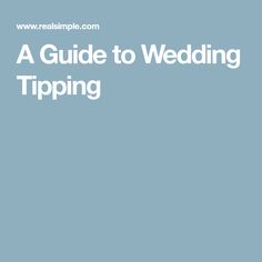 a guide to wedding tripping