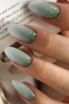 Simple Spring Nails, August Nails, Milky Nails, Nagel Tips, Green Nail, Casual Nails, Best Acrylic Nails, Chrome Nails, Green Nails