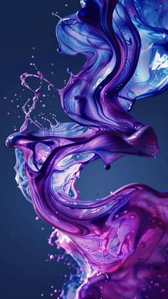 purple and blue liquid swirls in the air