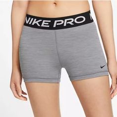 Nwot Gray Nike Pro Compression Shorts Nike Pro Shorts, Wicks, Dri Fit, Mid Rise, Technology, Elastic, Nike, Grey, Design