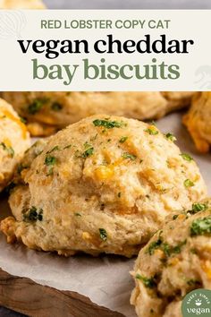 red lobster copy cat vegan cheddar bay biscuits on a cutting board