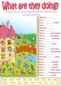 what are they doing? worksheet for kids with pictures and words on it