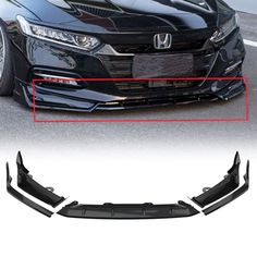 the front bumper cover is shown with an image of a black honda civic hatchback