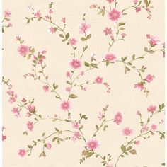 a wallpaper with pink flowers and green leaves