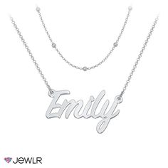 A fun way to make a statement, this layering set pairs our iconic name necklace with a stunning ball station chain. Using your favorite font, customize your name necklace in our Classic style or upgrade to our Premium thickness, and add a charm to match your personality. This necklace includes a choice of matching chains. The ball station chain features 1.8mm spheres set evenly along a 16" cable chain and includes a two-inch extender and a spring-ring clasp. Personalize this set in sterling silv Trendy Customizable Silver Necklace, Trendy Personalized Sterling Silver Name Necklace, Trendy Silver Name Necklace With Custom Name, Perfect Together, Favorite Fonts, Necklace Layering, Name Necklace, Gold Plated Sterling Silver, Cable Chain