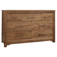 a large wooden dresser with many drawers