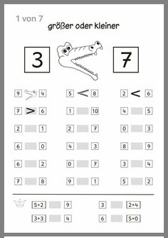 a worksheet with numbers and an image of a crocodile on the number line