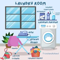 the laundry room is clean and ready to be used by someone in their home or business