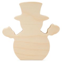 a wooden toy that is shaped like a snowman