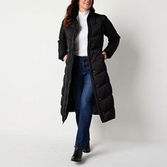 This winter choose the St. John's Bay women's heavyweight puffer jacket for all your outdoor adventures. Featuring an insulated design with a hood, long sleeves, and front slip pockets, this long padded jacket offers exceptional warmth and comfort. Wear it over dresses, denim or activewear.Closure Type: Snap & ZipperFit: Regular FitNeckline: Hooded NeckPockets: 2 Side Slip PocketsSleeve Length: Long SleeveWarmth Factor: HeavyweightApparel Length: 49 InchesOuterwear Length: LongFiber Content: 10… Long Puffer Jacket Outfit, Womens Winter Coat, Trend Coat, Long Winter Coats Women, Puffer Jacket Outfit, Healing Journaling, Long Puffer Jacket, Coat Trends, Leggings And Socks