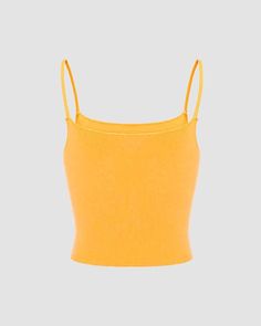 Details: Cami top with shoulder straps designTop Length: CroppedSleeve Length: SleevelessMaterials:95% Polyester + 5% Spandex Yellow Sleeveless Crop Top With Built-in Bra, Yellow Stretch Top With Built-in Bra, Yellow Crop Top With Built-in Bra, Solid Color Cami Top With Built-in Bra, Yellow Tops With Built-in Bra For Spring, Stretch Tank Top With Adjustable Straps, Summer Crop Top With Adjustable Straps And Scoop Neck, Trendy Strapped Crop Tops, Trendy Strap Crop Tops