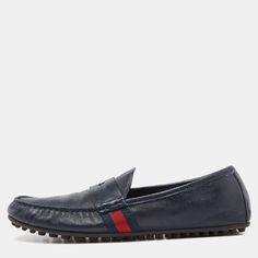 Practical, Fashionable, And Durablethese Gucci Loafers Are Carefully Built To Be Fine Companions To Your Everyday Style. They Come Made Using The Best Materials To Be A Prized Buy. Gucci Loafer Blue, Gucci Loafers, Shoes Gucci, Slip On Loafers, Gucci Shoes, Everyday Style, Slip Ons, Blue Leather, Loafer Shoes