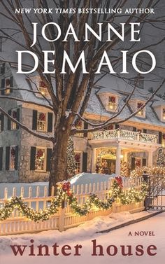 the cover of winter house by joann demaio is shown in front of a snowy