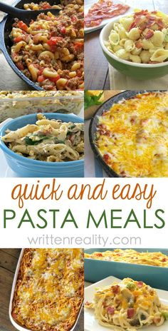 quick and easy pasta meals are the perfect meal to make ahead for lunch or dinner