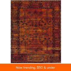 an orange and black area rug