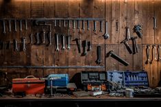 Workshop Tools  Father's Day  Backdrop for Photograph Tool Shelf, Vintage Garage, Workshop Tools, Garage Style, Farm Tools, Muslin Backdrops, Seamless Backdrop, Old Tools, Pattern Wall