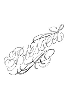 the word bliss written in cursive writing on a white background with black ink