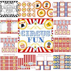 circus party printables and decorations