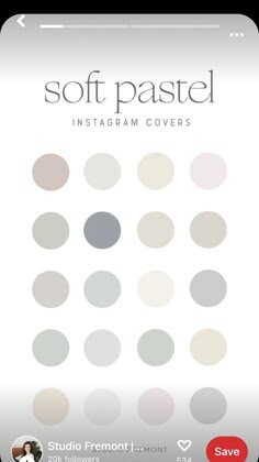 the soft pasted instagram covers are shown in various colors and sizes, including grays