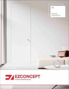 a white room with an open door and the words ezconcept on it