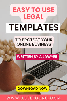 Legal templates for online business owners (written by a lawyer) Business Documents, Etsy Seo, Business Resources, Seo Tips