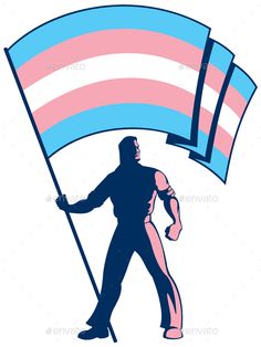 a man holding a rainbow flag - people characters