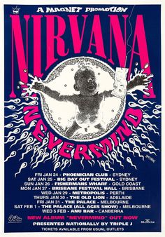 an old concert poster for nirvana