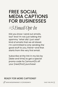 FREE Instagram Captions for Businesses + Social Media Marketing Strategy Email Marketing Examples, Social Media Marketing Strategy, Ebay Account, Effective Marketing Strategies, Quotes Instagram, Social Media Marketing Business, Free Social Media, Email Marketing Strategy, Media Management