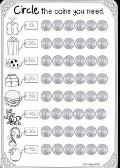 a printable worksheet for counting coins