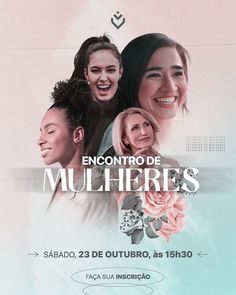 an advertisement for a women's day event with three girls smiling and one is holding a flower