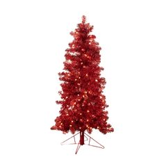 Red Illuminated Tinsel Tree - Nested Designs Accent Wall In Kitchen, Coffee Table Bench, Tinsel Tree, Buffets And Sideboards, Sideboard Bar, Living Room Stools, Basket Tray, Shop Artwork, Side Coffee Table