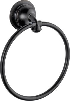 a black towel ring on a white background