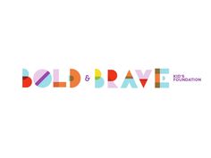 the bold logo for bold and brave kids's foundation, which features colorful letters