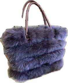 Fur Handbag, Fur Handbags, Fur Bag, Bag Handle, Fox Fur, Beautiful Bags, Winter Women, Purple Color, Bags Handbags