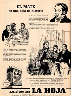 an old advertisement for la hoja de la hoja in spanish, with pictures of men and women