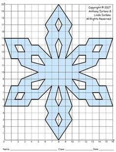 a snowflake is shown in the middle of a graph paper