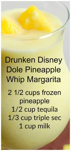 Drunken Disney Dole Pineapple Whip Margarita ~ So simple to make the the flavor is outrageously good! Alcohol Punch, Dole Pineapple Whip, Punch Halloween, Halloween Shots, Recipes Halloween, Pineapple Whip, Dole Pineapple, Cocktails Recipes, Liquor Drinks