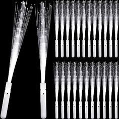 several different types of toothbrushes are arranged in a row on a black background