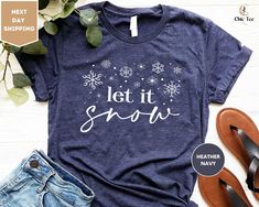 Let It Snow Shirt, Merry Christmas Shirt, Christmas Family Shirt, Christmas T-Shirt, Christmas Vibes Shirt, Christmas Tee,Christmas Gift Tee ORDERING: 1. Review all photos 2. Choose Size and Color from drop-down menu 3. If personalization box is available, add your text color 4. Add each shirt to cart one at a time 5. Click "Add to Cart" - you can go back to add more products 6. Click "Proceed to Checkout" 7. Add note to seller for any requests * We use several different brand shirts, all of the Festive Winter Shirt With Letter Print, Winter Holiday Short Sleeve Shirt, Short Sleeve Holiday Shirt For Winter, Festive Winter Short Sleeve Shirt, Festive Short Sleeve Winter Shirt, Winter Holiday Cotton Shirt, Winter Gift Shirt With Letter Print, Winter Letter Print Shirt For Gift, Festive Winter Crew Neck Shirt