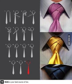 Men original tie knots Different Types Of Ties, Cool Tie Knots, Eldredge Knot, Simpul Dasi, Tie A Necktie, Types Of Ties, Neck Tie Knots, Cool Ties, Sharp Dressed Man