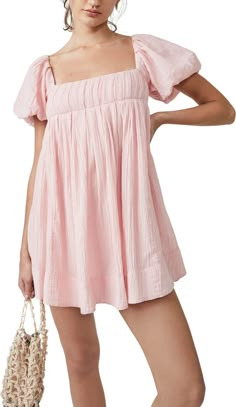 Free People free-est Marina Tie Back Cotton Crinkle Babydoll Dress | Nordstrom 8th Grade Pictures, Grad Pic Outfits, Senior Clothes, Babydoll Fashion, Zach Bryan Concert Outfit, Homecoming Inspo, Zach Bryan Concert, Spring Photo Shoot, Senior Outfits