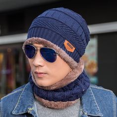 Fashion Knitted Winter Hats For Men Thick and Warm Men Winter Hat Black Autumn Beanie Hat Men Wool Hood Hat, Knit Hat For Men, Snood Scarf, Men's Beanies, Winter Hats For Men, Winter Knit Hats, Warm Winter Hats, Hat Men, Winter Hats Beanie