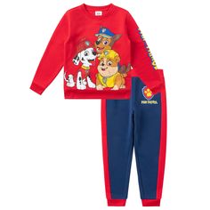 PRICES MAY VARY. Officially Licensed Nickelodeon Paw Patrol Toddler and Little Boy Clothes Cute and Comfy Nickelodeon Paw Patrol Sweater and Sweatpant Set for Toddler and Little Boys. The Perfect Paw Patrol Boys’ Clothing Sets and Boys’ Fashion Sweaters & Sweatshirts Contains One Cool Chase, Rubble and Marshall Allover Print Blue and Red Sweatshirt and One Cozy Paw Patrol Allover Print Matching Joggers with Drawstring or One Cute Chase, Rubble and Marshall Print Red Sweater and One Comfy Paw Pat Winter Character Print Long Sleeve Sets, Red Long Sleeve Sweatshirt For School, Paw Patrol Backpack, Paw Patrol Outfit, Little Boy Clothes, Paw Patrol Shoes, Paw Patrol Costume, Red Sweatpants, Paw Patrol Characters