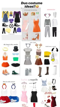 an image of different types of clothes and shoes on display in a magazine or brochure