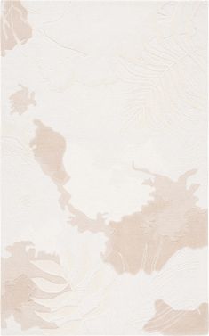 a beige and white wallpaper with leaves on the top, in an abstract pattern