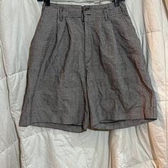 "80's plaid super mom style shorts by BUSHWACKER  high waist super long  W13.5  L 20\"  $20" Cheap Plaid Shorts, Trendy Fitted Plaid Shorts, High Waist Cotton Shorts For Fall, High-waist Cotton Shorts For Fall, Fitted Plaid Casual Shorts, High Waist Plaid Summer Bottoms, Fitted Casual Plaid Shorts, High Waist Plaid Cotton Bottoms, Casual Plaid Bottoms With Built-in Shorts