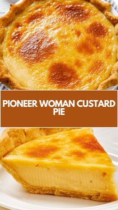 Pioneer Woman’s Custard Pie is made with eggs, sugar, salt, vanilla, heavy cream, milk, and nutmeg nestled in a golden, flaky crust that’s ready in just one hour! Egg Custard Pie With Heavy Cream, Root Beer Float Pie Pioneer Woman, Pioneer Woman Egg Custard Pie, Quick Pies Easy, Old Fashion Custard Pie, Einkorn Pie Crust Recipe, Honey Custard Pie, Baked Custard Pie, Dessert Recipes Using Pie Crust