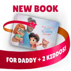 an advertisement for a children's book called nuovo libro, featuring two cartoon characters