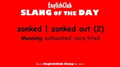 a red background with the words,'english club sing of the day'in black